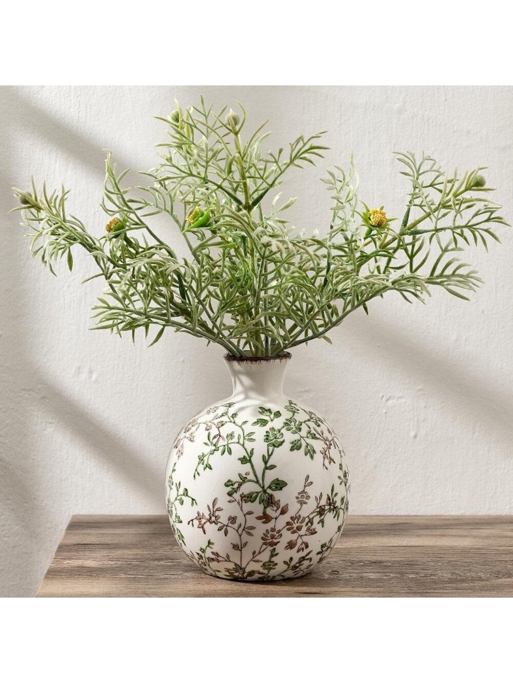 5.98" Ceramic Flower Antique Vintage Rustic Chinoiserie Floral Vase For Home Dec